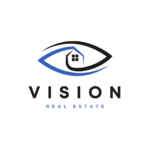 Black & Blue vision real estate logo